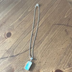 Shiny little rectangular fake diamond necklace